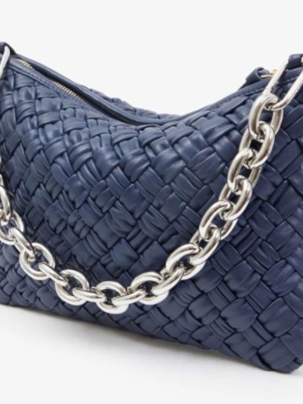 CLARE V : FLAT CLUTCH W/ TABS : BRIGHT NAVY PUFFY WOVEN NWOT - Picture 5 of 9